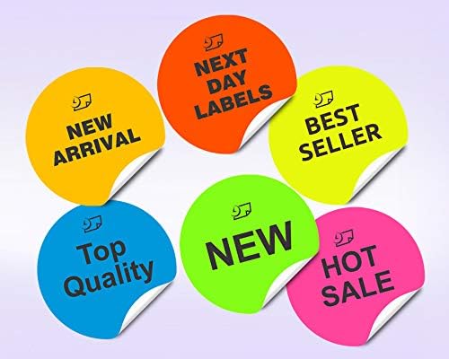 NextDayLabels - 8-1/2 x 11 Neon Color High Light Fluorescent Labels for Laser & Inkjet Printer (Blue Fluorescent, 2.5" Round - 12 Per Page | 1200 Labels)