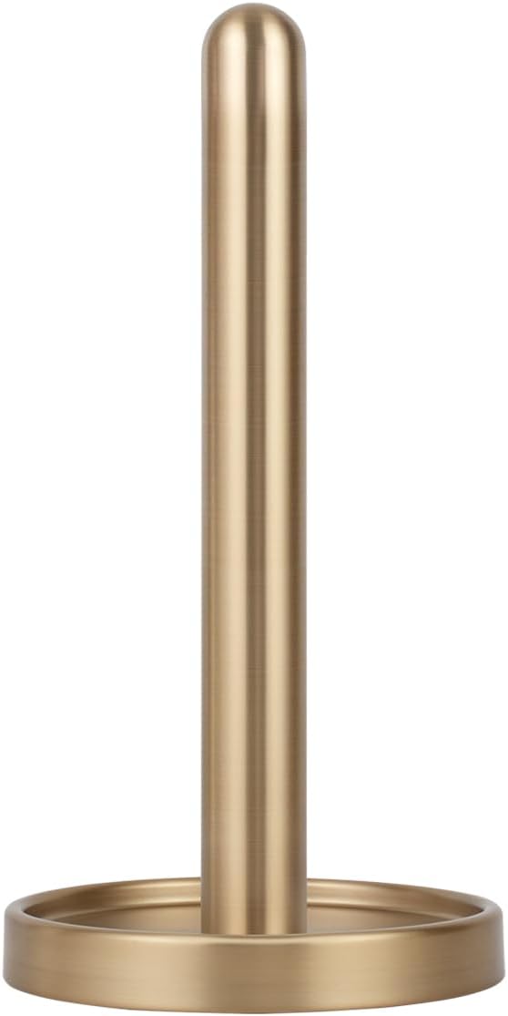 Ivilon Countertop Paper Towel Stand - Steady and Easy Tear - Fits All Paper Towel Rolls - Warm Gold