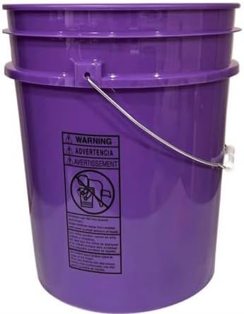 House Naturals 5 Gallon Food Grade, BPA Free, Made in USA, Plastic Bucket, 3 Colors, (Pack of 3) (5G-Pink-Magenta-Purple HN Clear lids)