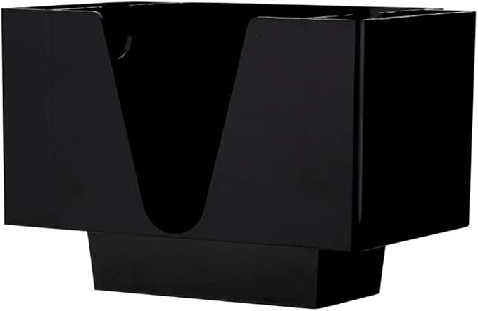 Restaurantware Bar Lux 7.9 Inch x 5.5 Inch Napkin Holder 1 3-Compartment Condiment Caddy - Rectangle Tabletop Black Plastic Napkin Caddy Refillable Easy Access