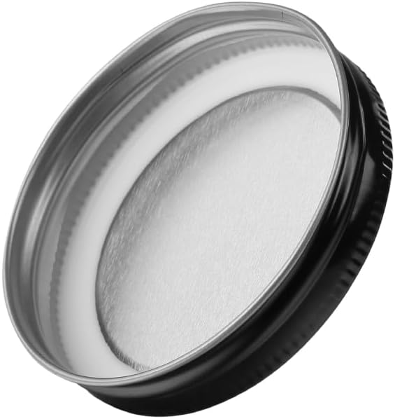 Plastic Mason Jars Reusable Storage Containers with Silver Airtight Lid 8 Ounce Clear Jars for Dry Foods, Coffee,BPA Free (32 Pack-Black)