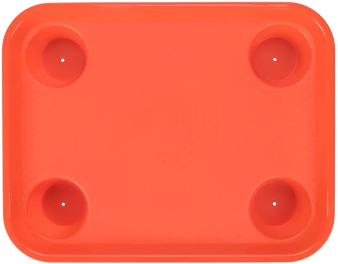 G.E.T. FT-20-OR BPA-Free Stackable Cafeteria / Fast Food Tray, 17" x 14", Orange (Set of 12)