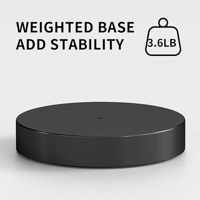 Paper Towel Holder Countertop, Black Paper Towel Holder with Weighted Base Non Slip, Standing Paper Towel Roll Holder for Kitchen Bathroom, Easy One-Handed Operation, Stainles Steel (Matte Black)