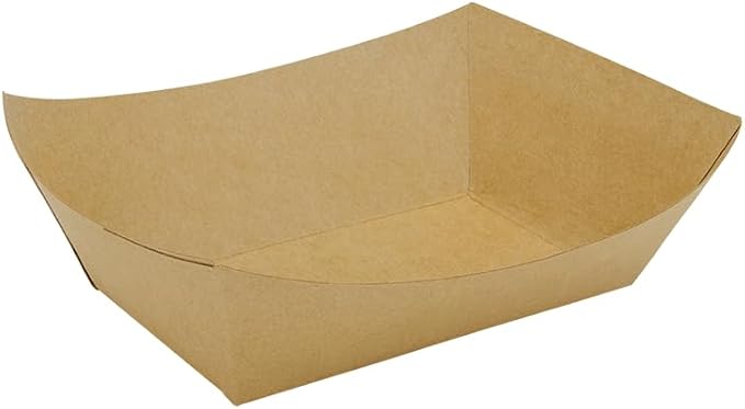 Karat FP-FT100K Kraft Paper Food Serving Tray, 1.0lb Capacity, for Hotdog, Chips, Snacks, Pack of 1,000