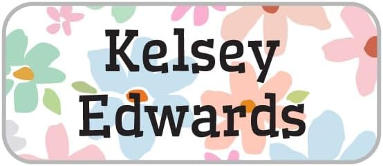 Name Bubbles - Custom Mini Daycare Name Labels for Kids (85 Labels) - Personalized Waterproof Name Stickers for Clothing Tags, Sippy Cups, Lunch Boxes, Water Bottles, & School Supplies (Flowers)