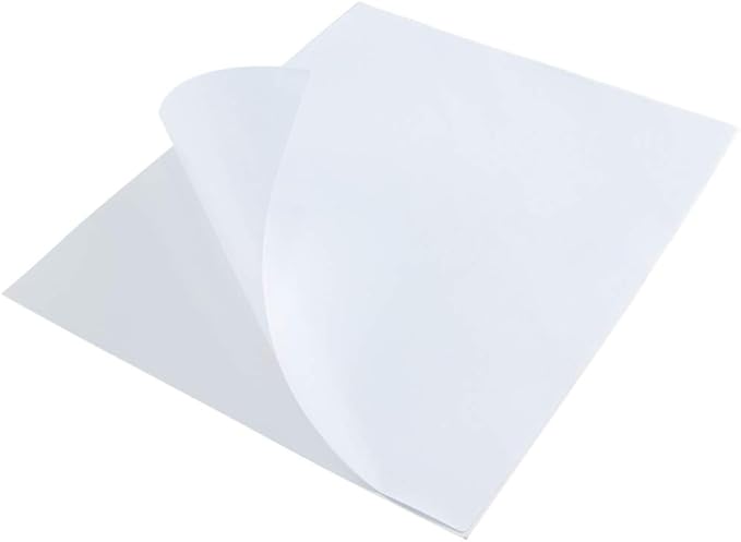 L LIKED 30 Printable White Sticker Paper Full Sheet Label, Matte, 8.5" x 11" for Laser & Inkjet Printing (30 Sheets)
