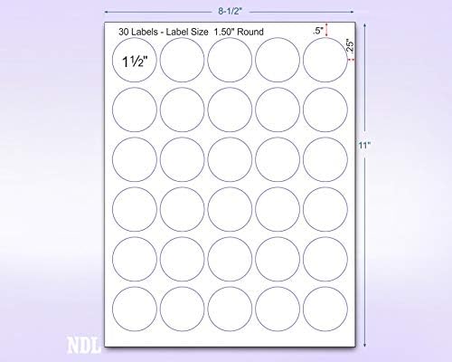 NextDayLabels - Pack of 25 Sheets, 8-1/2 x 11" Fluorescent Labels for Laser & Inkjet Printer (Green Fluorescent, 1.5" Round - 30 per Page, 750 Labels)