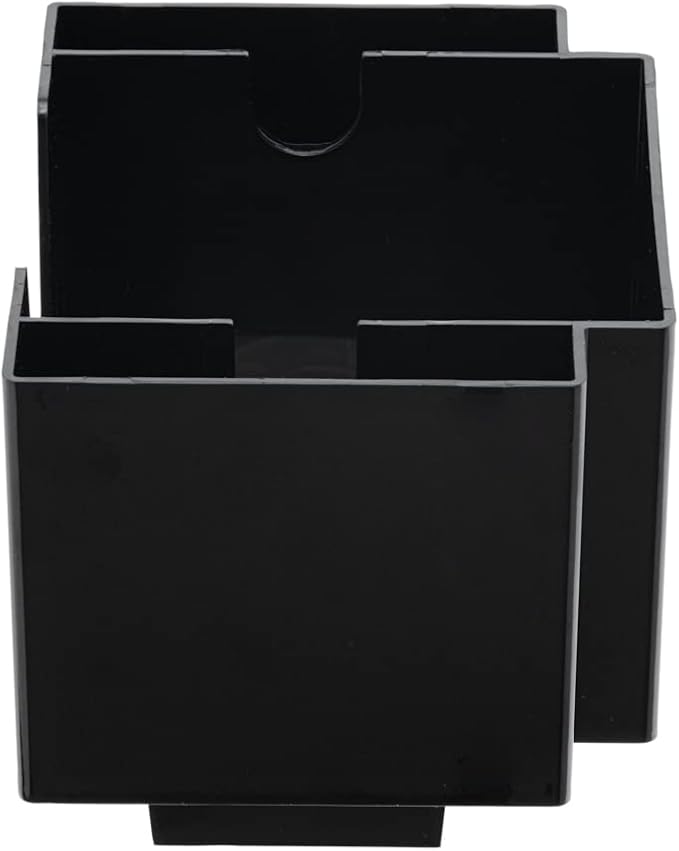 Restaurantware Bar Lux 7.9 Inch x 5.5 Inch Napkin Holder 1 3-Compartment Condiment Caddy - Rectangle Tabletop Black Plastic Napkin Caddy Refillable Easy Access