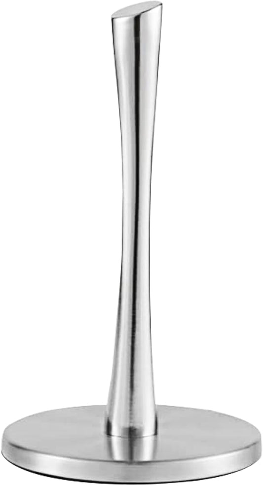 Paper Towel Holder countertop, Free-Standing Kitchen roll Holder for Kitchen Bathroom, Paper Towel Holder Stand Dispenser with Stainless Base Fits Standard (Silver)