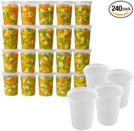 ProTakeOut, Heavy-Duty PP Deli Containers with Lids - 32oz PP Deli Container, 240 sets