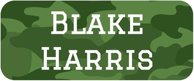 Name Bubbles - Custom Mini Daycare Name Labels for Kids (85 Labels) - Personalized Waterproof Name Stickers for Clothing Tags, Sippy Cups, Lunch Boxes, Water Bottles, & School Supplies (Camo)