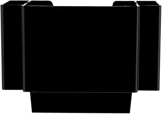 Restaurantware Bar Lux 7.9 Inch x 5.5 Inch Napkin Holder 1 3-Compartment Condiment Caddy - Rectangle Tabletop Black Plastic Napkin Caddy Refillable Easy Access