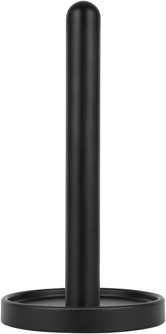 Ivilon Countertop Paper Towel Holder - Steady and Easy Tear - Fits All Paper Towel Rolls - Black