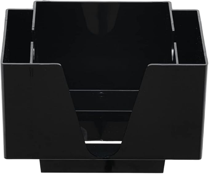 Restaurantware Bar Lux 7.9 Inch x 5.5 Inch Napkin Holder 1 3-Compartment Condiment Caddy - Rectangle Tabletop Black Plastic Napkin Caddy Refillable Easy Access