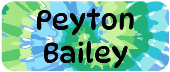 Name Bubbles - Custom Mini Daycare Name Labels for Kids (85 Labels) - Personalized Waterproof Name Stickers for Clothing Tags, Sippy Cups, Lunch Boxes, Water Bottles, & School Supplies (Tie-Dye Art)