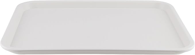ZOENHOU 6 Pack 16 x 12 Inch Plastic Fast Food Tray, Rectangular Plastic Cafeteria Trays Food Serving Trays, Large Lunch Tray for Serving Home Restaurant Dinning Room Organization, White