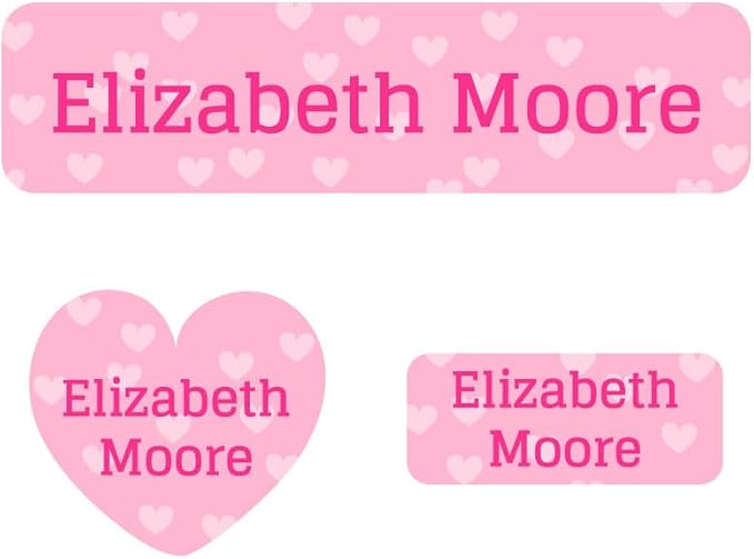 Name Bubbles - Kids Custom Name Labels for Daycare, School, Camp (144 Labels) - Personalized Waterproof Name Stickers for Clothes Tags, Lunch Boxes, Water Bottles, & School Supplies (Sweetheart)