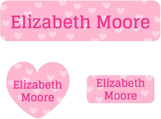 Name Bubbles - Kids Custom Name Labels for Daycare, School, Camp (102 Labels) - Personalized Waterproof Name Stickers for Clothes Tags, Lunch Boxes, Water Bottles, & School Supplies (Sweetheart)