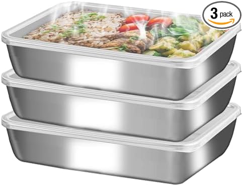 stainless steelFood Storage Containers setsstorage box with lidfreezer FrozenKitchen tray with lidOven plateSide dish plate Freezer & Dishwasher Safe