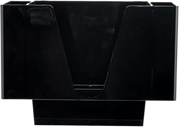 Restaurantware Bar Lux 7.9 Inch x 5.5 Inch Napkin Holder 1 3-Compartment Condiment Caddy - Rectangle Tabletop Black Plastic Napkin Caddy Refillable Easy Access