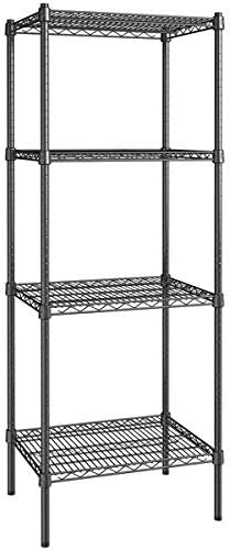 18" x 24" NSF Black Epoxy 4-Shelf Kit with 54" Posts, Commercial Storage Rack Unit, Heavy Duty Storage Shelving, Wire Shelving Kit, Adjustable Rack Strong Steel, Multipurpose Wire Shelf