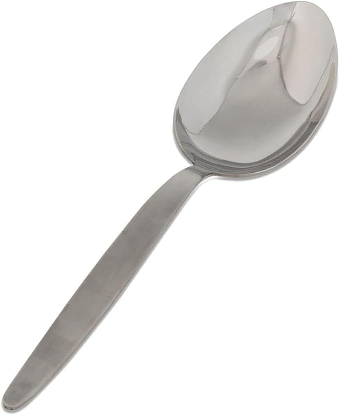 BNAZIND Kunz Perforated and Regular Set | Pack of 2 | 18/10 Stainless Steel | 9 Inch Cooking Dinner Serving Basting Quenelle Chef Spoon |