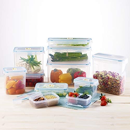 Komax Biokips Extra Large Rice Container – Airtight Food Storage Containers for Rice, Baking Supplies, or Dry Food – 48.6 Cups Rice Dispenser w/Handle + 2 Nestable 15.2 Cups Food Containers (3-Pack)