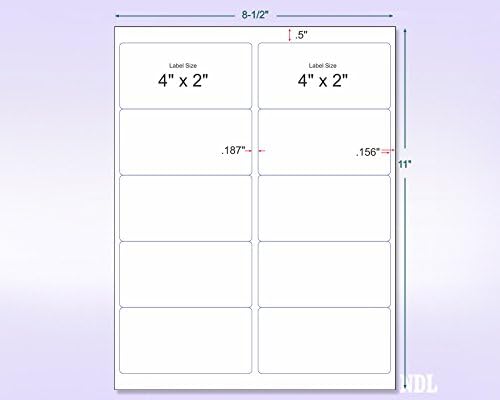 8-1/2 x 11" Neon Color High Light Fluorescent Labels for Laser & Inkjet Printer (Pink Fluorescent, 4 x 2" - 10 Per Page | 500 Labels)