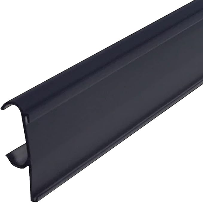 Shelf Label Holder, 50 Pack Shelf Strip Price Tag Holder for 7/8”H Double Wire Shelving Refrigerated Case Cooler Shelf, Black, 23.75”L and 1.25”H