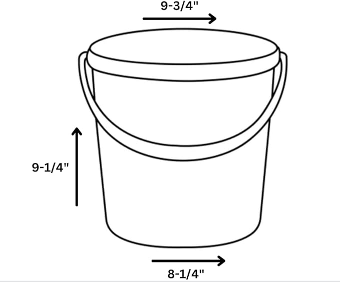 House Naturals Food Grade 2 Gallon Plastic Bucket with Screw on Lid - Made in USA containers - Pack of 3