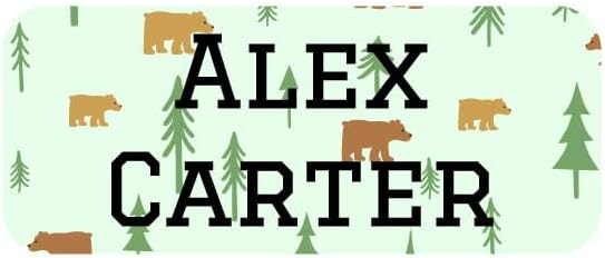 Name Bubbles - Custom Mini Daycare Name Labels for Kids (85 Labels) - Personalized Waterproof Name Stickers for Clothing Tags, Sippy Cups, Lunch Boxes, Water Bottles, & School Supplies (Bear)
