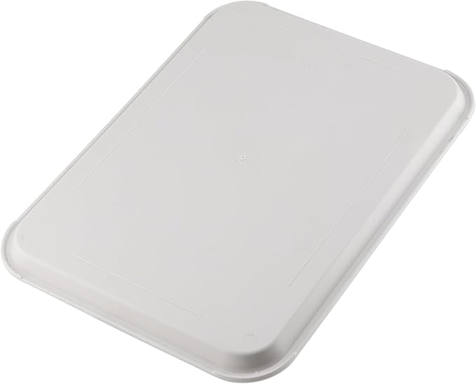 ZOENHOU 14 Pack Fast Food Tray, 16 x 12 Inch Rectangular Plastic Cafeteria Serving Trays for Food, White