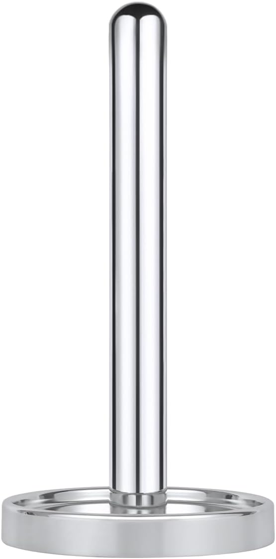 Ivilon Countertop Paper Towel Holder - Steady and Easy Tear - Fits All Paper Towel Rolls - Chrome