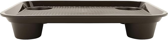 G.E.T. FT-20-BR BPA-Free Stackable Cafeteria / Fast Food Tray, 17" x 14", Brown (Set of 12)