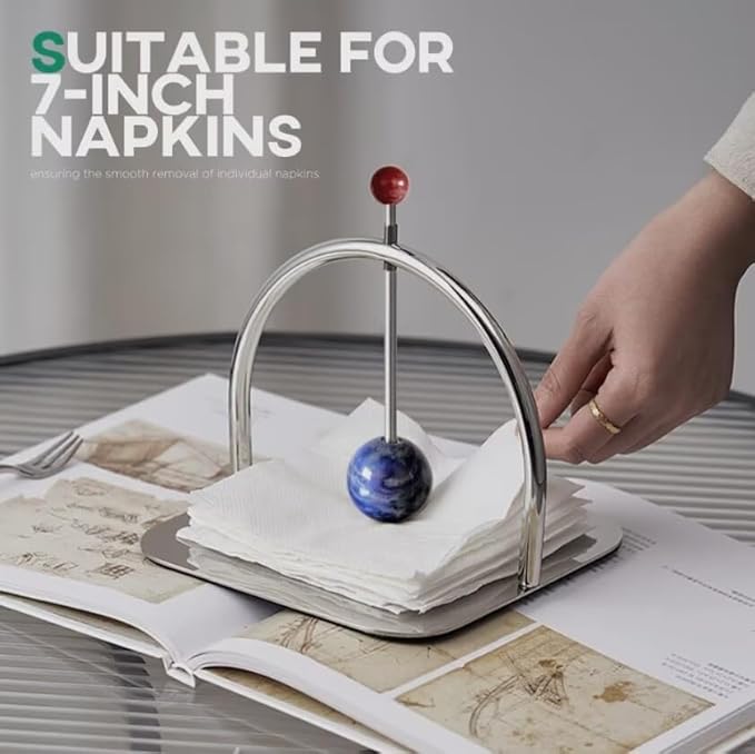 Homestia Napkin Holder for Table, Stainless Steel Napkin Holders for Paper Napkins, Cocktail Napkin Holder, Suitable for Kitchen, Restaurant, Bar, Office, Parties, Home Décor, Hotel, Cafe