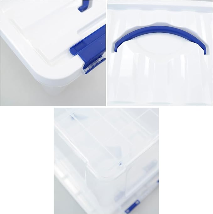 7 Quart Plastic Storage Boxes, 6 Pack Clear Storage Bins with Lids