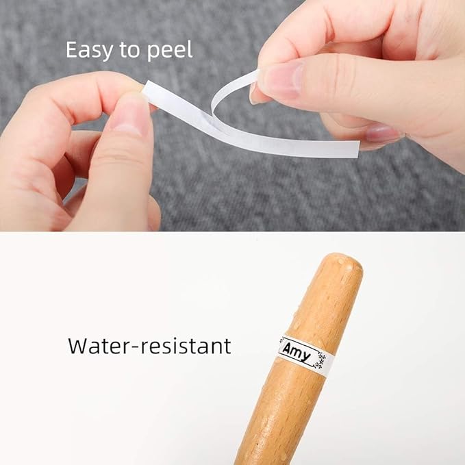Label KINGDOM TZe-221 9mm Replacement for Brother TZe221 TZ Tape 9mm 0.35 Laminated White 3/8 Inch Label Maker Tape for PT-H110 PT-D210 PT-D220 PT-D400 PT-D600, 6-Pack