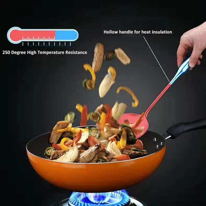 18/10 Stainless Steel Cooking Utensils Set 9 Pack Metal Kitchen Utensil, Spatula, Serving Soup spoon, Leaking shovel, Ladle, Tunner, Pasta Server, Meat Fork Kitchen Tools Set