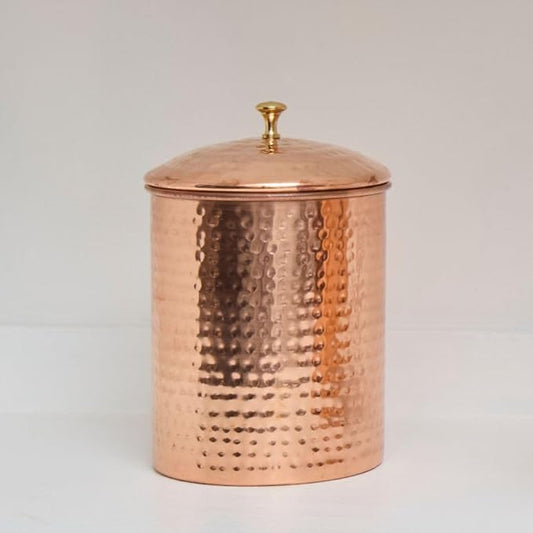 Pure Copper Canisters, Food Storage Containers, Coffee Tea Sugar Flour Canisters, Kitchen Countertop Decor, Kitchen Storage, Hand Hammered Style (1)