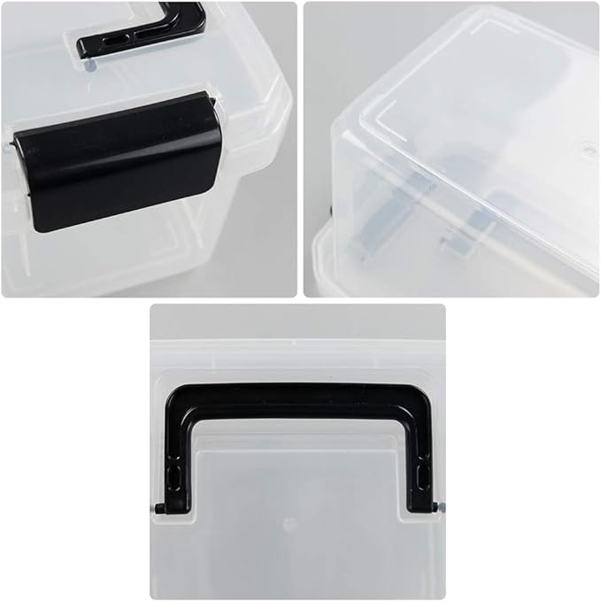 2 L Clear Mini Plastic Storage Box, Tiny Clear Storage Bin, 4-Pack
