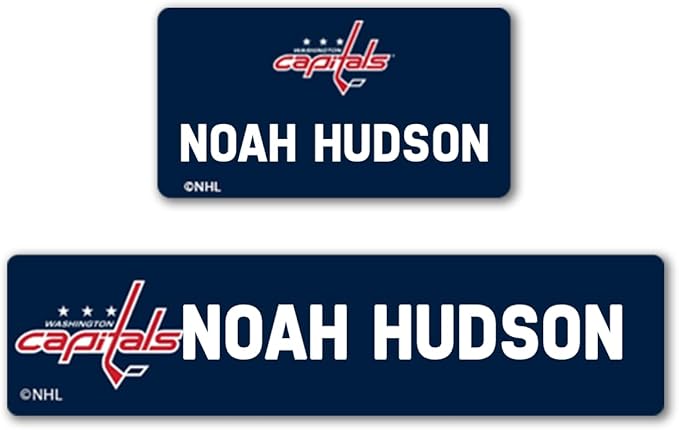 NHL Hockey Labels - Custom Peel and Stick, Waterproof Labels - Great for Organization, Sports, School, Day Camp Labels - 155 Pack (Washington Capitals)