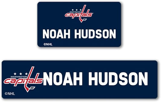 NHL Hockey Labels - Custom Peel and Stick, Waterproof Labels - Great for Organization, Sports, School, Day Camp Labels - 155 Pack (Washington Capitals)