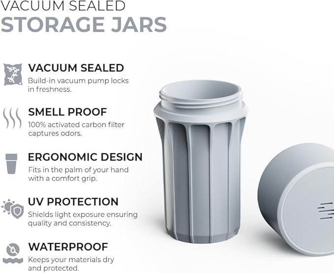 Staze Preserve Vacuum Sealed Storage Jars (148ml) | Herb Storage & Food Storage Container with Protection -(CLOUD)