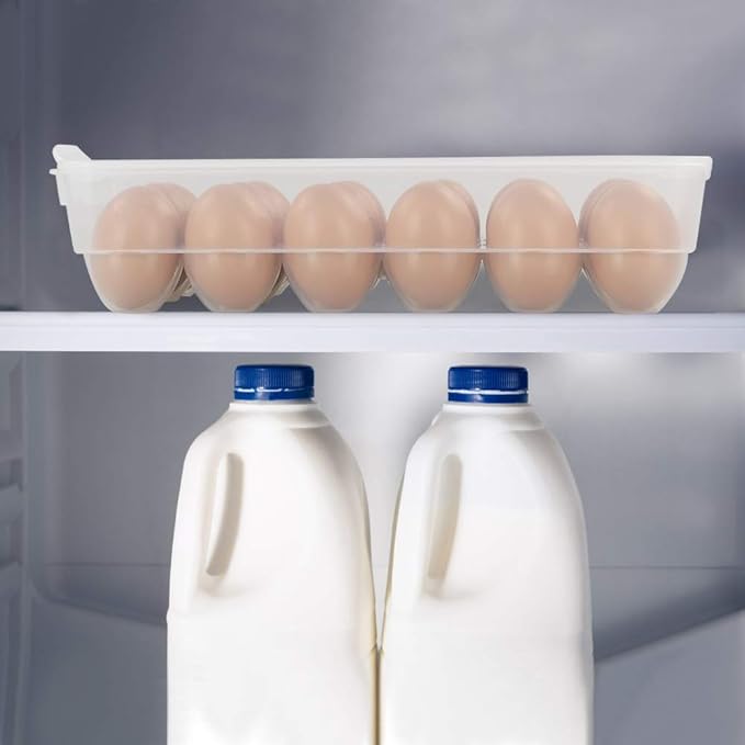 Bringer 4-Pack Clear Plastic Refrigerator Egg Containers, Egg Tray Holder, fit 18 Eggs x 4 (72 Eggs)