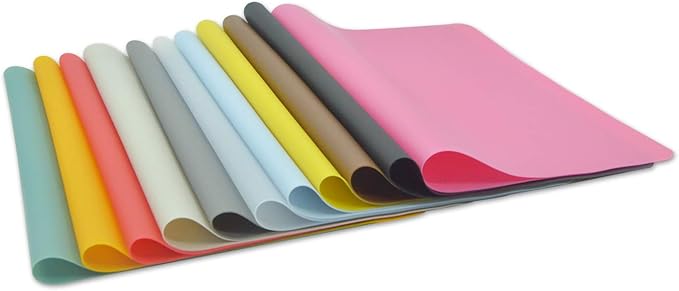 Silicone Placemats, Food-Grade Non-Slip Waterproof, Dining, Stain Resistant, Countertop Protector, Kitchen Counter Mat, Heat Resistant, Baking mat Dishwasher Safe (15.7x11.8Inch-4pack, Green)