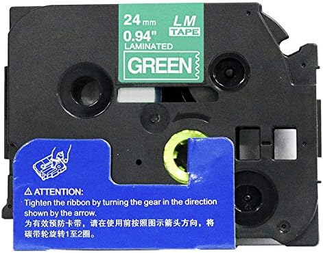 6/Pack LM Tapes - LMe-755 Premium 1" White Print on Green Label Compatible with Brother TZe-755 P-Touch and Includes Tape Color/Size Guide. Replaces TZ755 24mm 0.94 Laminated