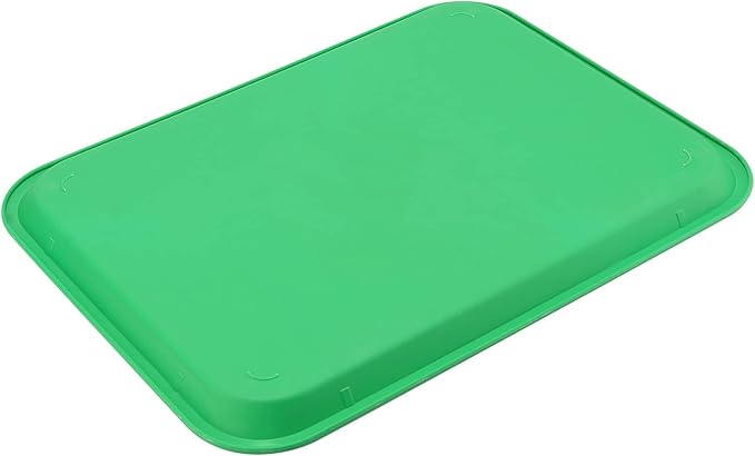 SEUNMUK 8 Pack 12 x 16 Inch Plastic Fast Food Trays, Scratch-Resistant Green Cafeteria Tray, Fast Food Serving Trays for School, Cafeteria, Restaurant