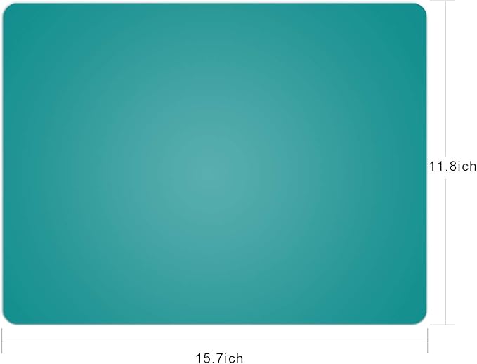 Silicone Placemats, Food-Grade Non-Slip Waterproof, Dining, Stain Resistant, Countertop Protector, Kitchen Counter Mat, Heat Resistant, Baking mat Dishwasher Safe (15.7x11.8Inch-4pack, Green)