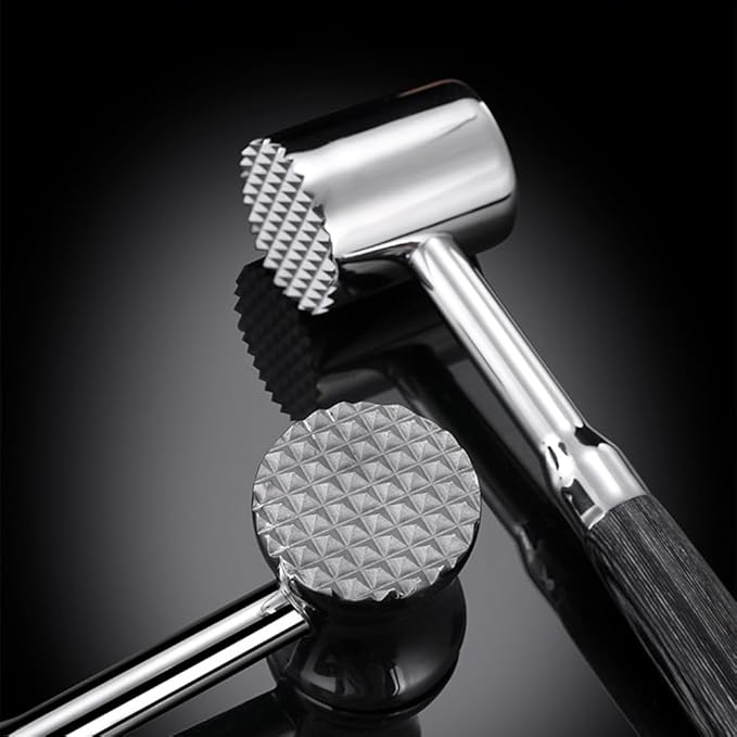 Professional Heavy Duty Meat Tenderizer Tool - 304 Stainless Steel Kitchen Mallet with Double-Sided Tenderizer & Ergonomic Handle - Easy Clean Meat Hammer for Home Kitchen, Restaurant, BBQ Essentials