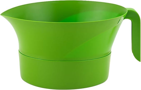 Easy Greasy 3-Piece Colander Grease Strainer Set – Green Grease Separator with Handle, Container & Lid – Strains Bacon, Pasta, Ground Beef – BPA-Free Kitchen Gadget